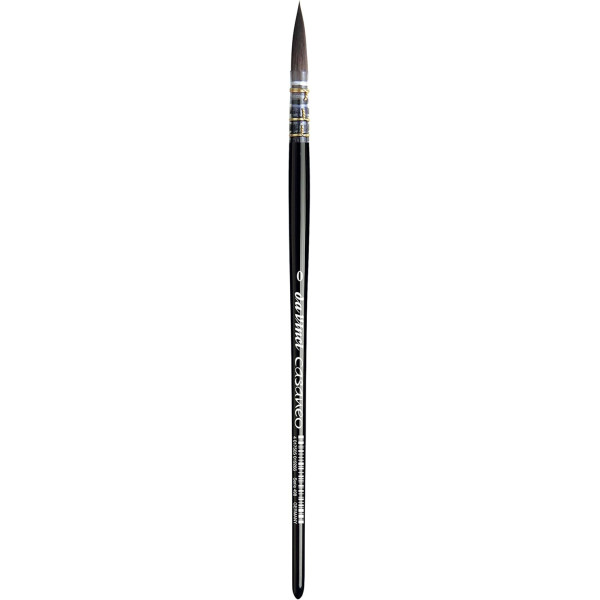 Pinceau Aquarelle Synthétique Taille 8 - Poils Doux, Manche Ergonomique - Pour Aquarelle Et Encre - Végan, Avec Capuchon De Protection