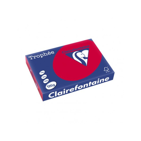photo-Ramette de papier - A4 - Rouge groseille - 120g - Impression - 250 feuilles - Clairefontaine Trophée