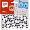 photo-Yeux mobiles - Adhésifs - Noir - 10mm - Loisirs créatifs - Sachet 100 - Apli Kids
