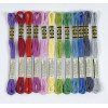 Fils de laine - 48 échevettes - Fil mouliné - DMC - Couleurs vitamines - Broderie - Point de croix