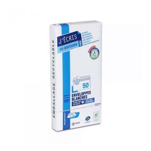 photo-Enveloppes - Blanche - DL - 110x220mm - Auto adhésive - Paquet de 50 - GPV