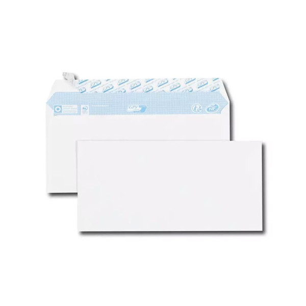 Enveloppes - Blanche - DL - 110x220mm - Auto adhésive - Paquet de 50 - GPV