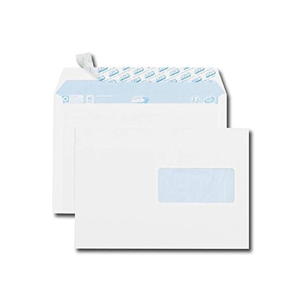 Enveloppes - Blanche - C5 - 162x229mm - Auto adhésive - Paquet de 50 - GPV