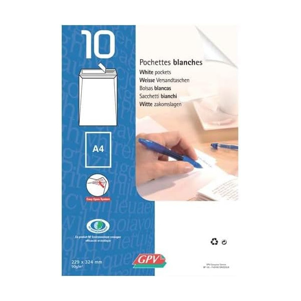 photo-Enveloppes - Blanche - C5 - 162x229mm - Auto adhésive - Paquet de 10 - GPV
