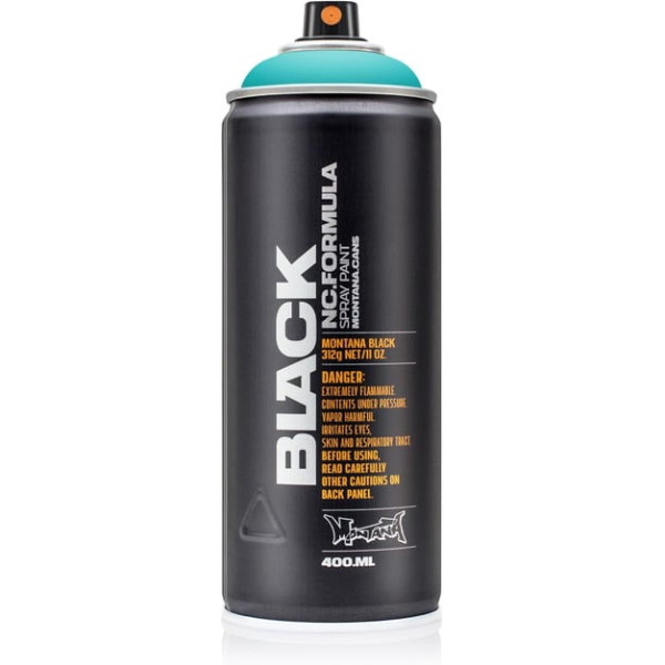 photo-Bombe de peinture - 50% True Cyan - BLK400-TR5010 - Montana Cans Black - 400ml - Graffiti