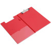 photo-Porte-bloc - Pour documents A4 - Avec rabat - Clip métal - Plastique - Rouge