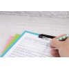 Porte-bloc - Pour documents A4 - Avec rabat - Clip métal noir - PVC - Bleu