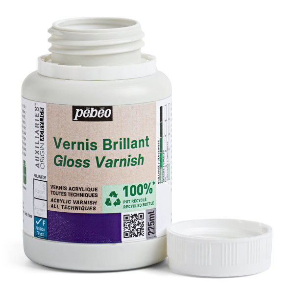 Vernis - Brillant - Acrylique - Toutes techniques - Pébéo - Origin - Pot 225ml