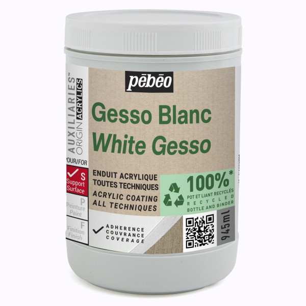 photo-Gesso - Blanc - Apprêt - Mate - Toutes techniques - Pébéo - 945ml