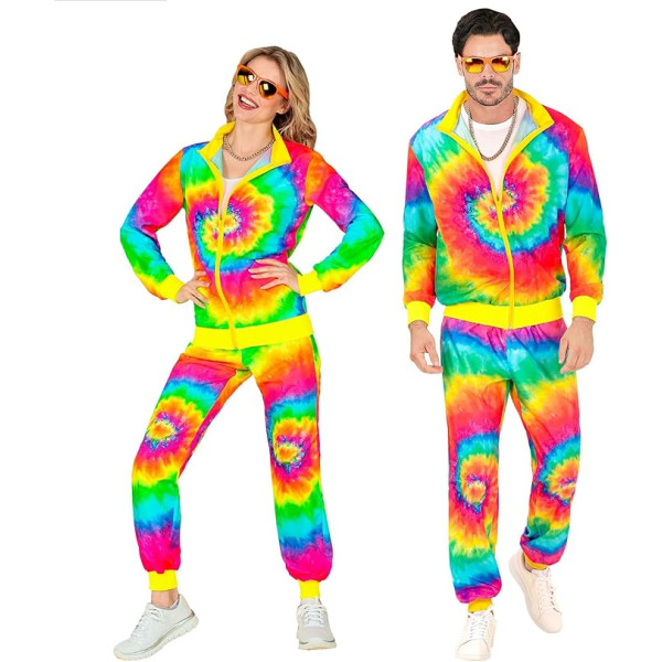 Déguisement - Années 80 - Fluo - Psychédélique - Veste + pantalon - Taille L