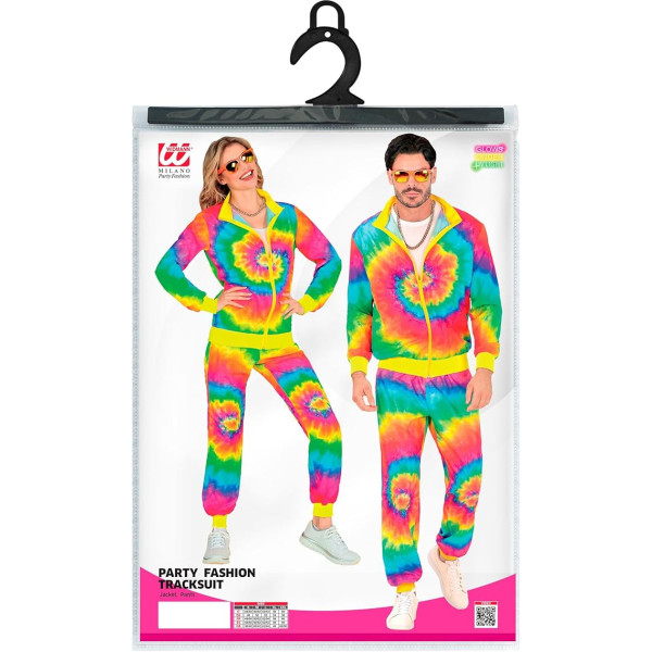 Déguisement - Années 80 - Fluo - Psychédélique - Veste + pantalon - Taille L