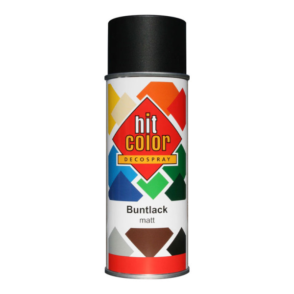 photo-Bombe de peinture - Noir - Mat - Décoration - Tous supports - Hit Color - 400ml