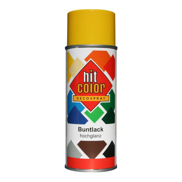 photo-Bombe de peinture - Jaune colza - Brillant - Décoration - Tous supports - Hit Color - 400ml