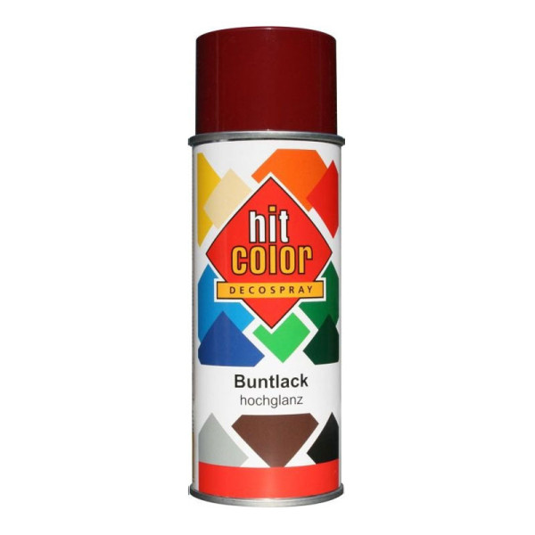 photo-Bombe de peinture - Pourpre - RAL3004 - Brillant - Décoration - Tous supports - Hit Color - 400ml