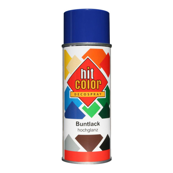 PHOTO-Bombe de peinture - Bleu outremer - RAL5002 - Décoration - Tous supports - Hit Color - 400ml