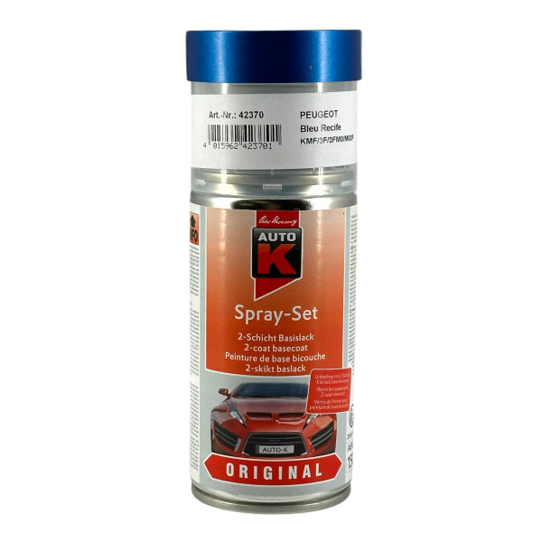photo-Bombe de peinture carrosserie - Peugeot - Bleu recife - KMF/3F/3FM0/M03F - 150 ml - Auto K