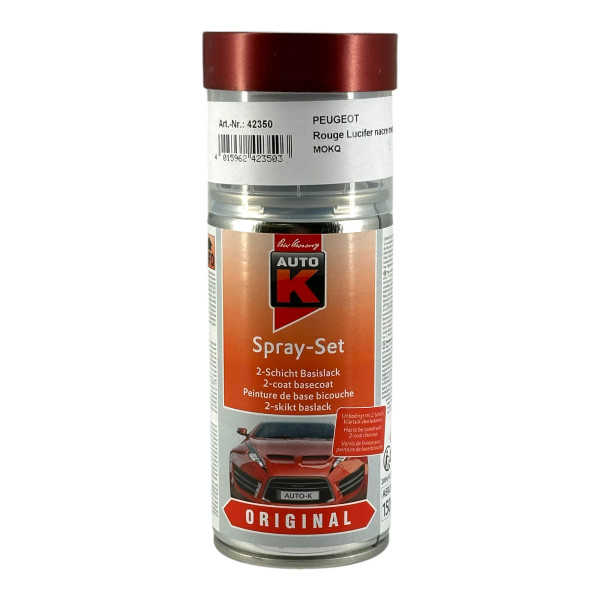 photo-Bombe de peinture carrosserie - Peugeot - Rouge lucifer nacre - MOKQ - 150 ml - Auto K