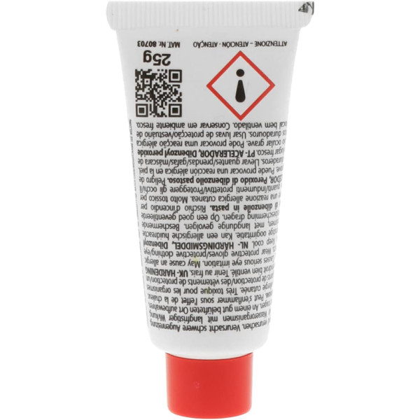 photo-Durcisseur - Mastic - Rouge - Pour mastic polyester - Auto/Moto - Presto - Tube de 25g