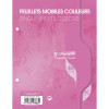 photo-Feuilles simples - Petit format - Grands carreaux - Rose - Perforées - 100 feuilles - Clairefontaine