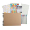 Album de scrapbooking - 32x22cm - Beige - Inclus stickers, feutres, pochoirs, coins photos - Exacompta