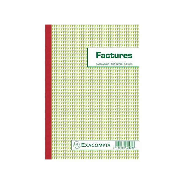 photo-Facturier - Mention TVA - A5 - Autocopiant - Dupli - 50 feuilles - Exacompta - 3279E
