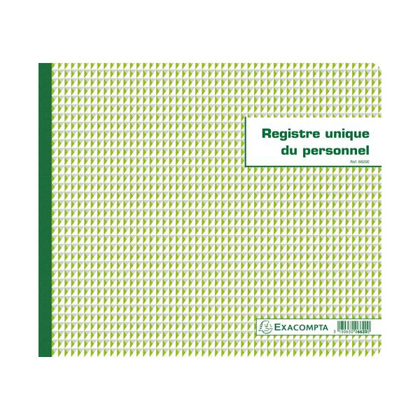 photo-Registre unique du personnel - Salariés et stagiaires - 27x32cm - 56pages - Exacompta