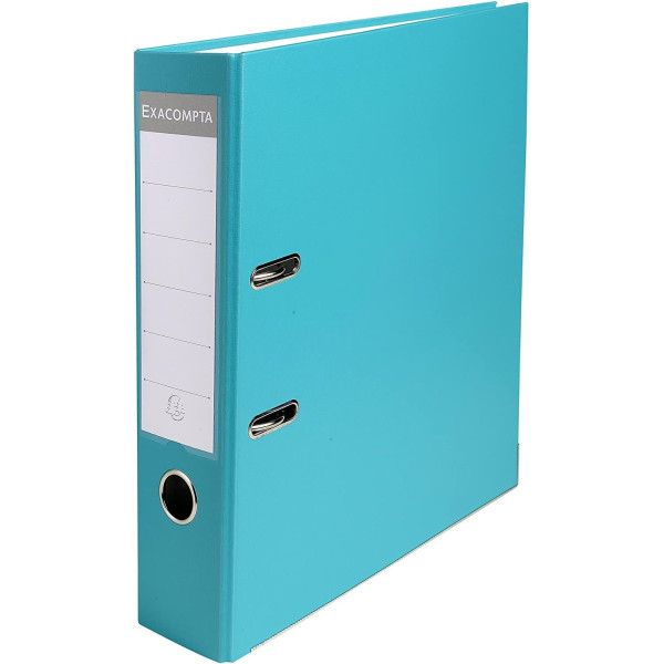 photo-Classeur à levier - Turquoise - Dos large - 75mm - 2 anneaux - Exacompta