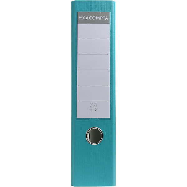 Classeur à levier - Turquoise - Dos large - 75mm - 2 anneaux - Exacompta
