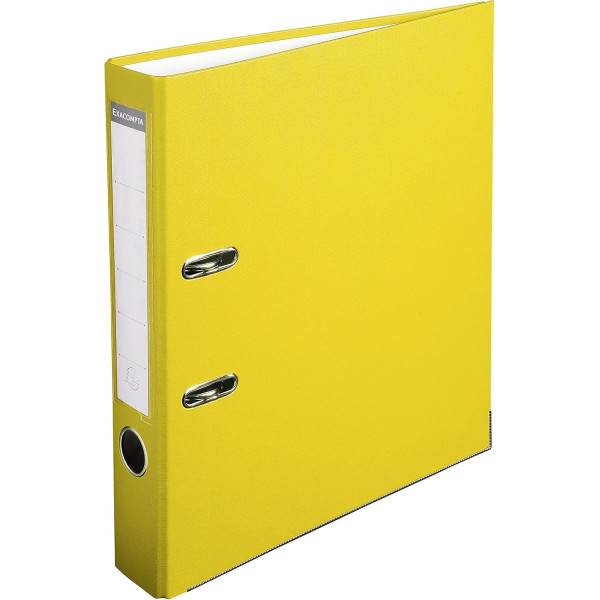 photo-Classeur à levier - Jaune - Dos large - 75mm - 2 anneaux - Exacompta