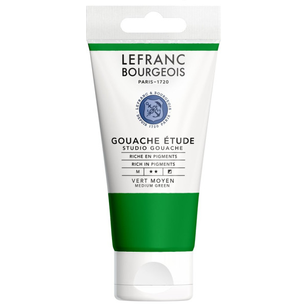 photo-Gouache - Etude - Vert moyen - 561 - Lefranc Bourgeois - Studio Gouache - 80ml