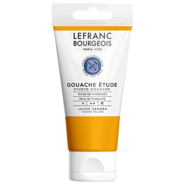 photo-Gouache - Etude - Jaune sahara - 194 - Lefranc Bourgeois - Studio Gouache - 80ml