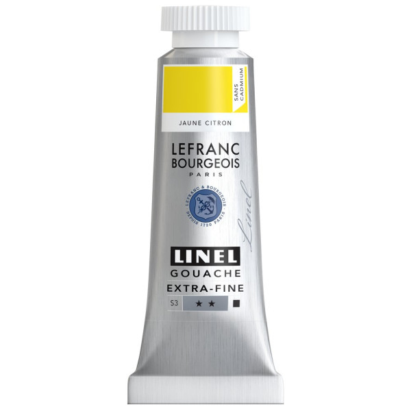 photo-Gouache - Extra-fine - Jaune citron - Sans cadmium - Lefranc Bourgeois - Linel - 14ml