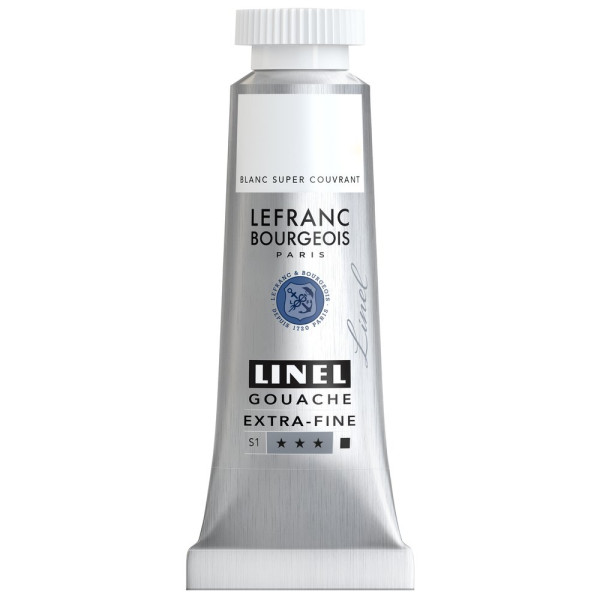 Gouache - Extra-fine - Blanc super couvrant - 9 - Lefranc Bourgeois - Linel - 14ml