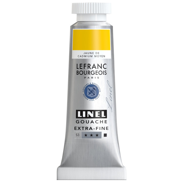 photo-Gouache - Extra-fine - Jaune cadmium moyen - Lefranc Bourgeois - Linel - 14ml
