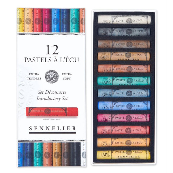 Pastels à l'écu - Boîte de 12 couleurs - Sennelier - Extra tendres - Beaux-arts