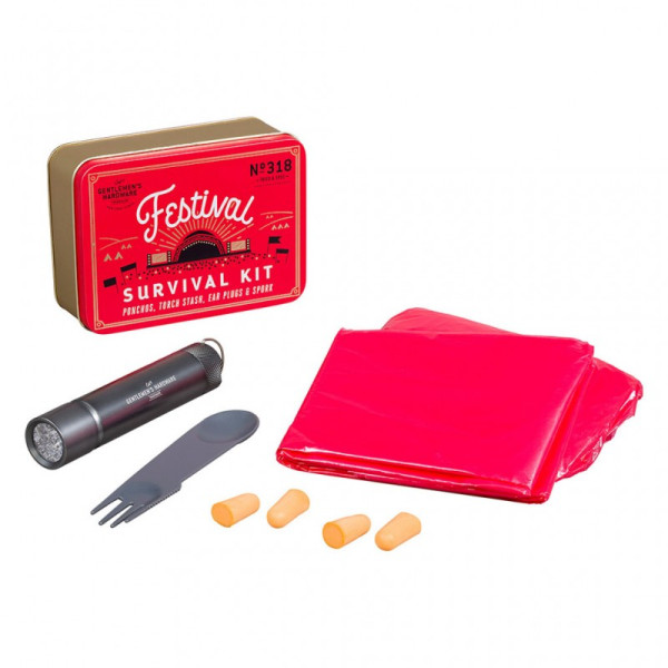photo-Kit de survie en festival - Ponchos, bouchons d'oreilles, lampe torche - Idées cadeaux