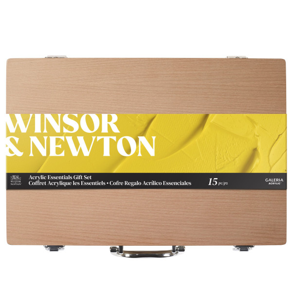 Peinture acrylique - Coffret bois - 8 tubes 60ml + accessoires - Winsor et Newton
