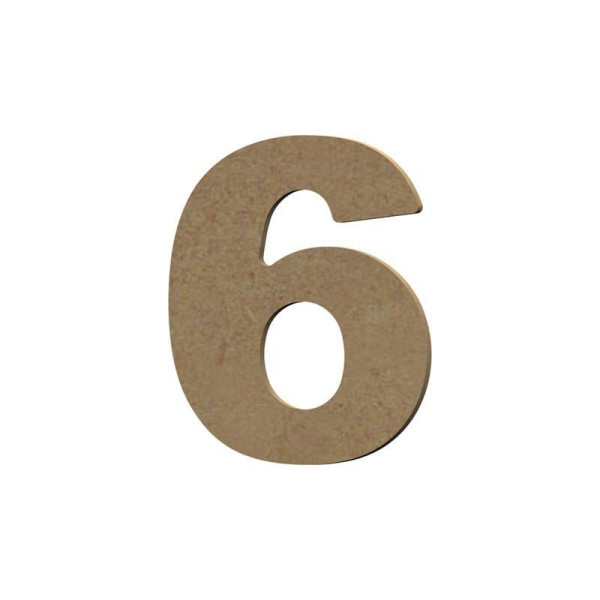 photo-Chiffre en bois - 6 - A décorer - 8 cm de hauteur - Loisirs créatifs