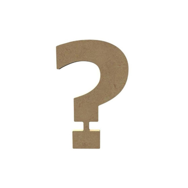 photo-Lettre en bois - ? - Point d'interrogation - A décorer - 15 cm de hauteur - Loisirs créatifs