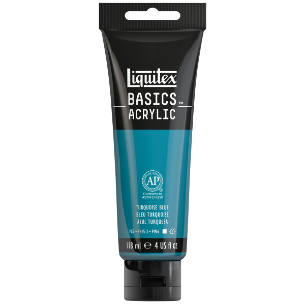 photo-Peinture acrylique - Bleu turquoise - 46 - Liquitex Basics acrylic - Tube 118ml
