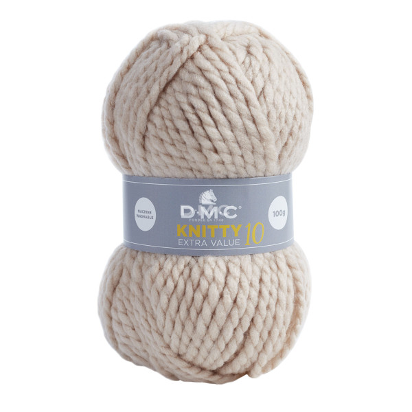 photo-Pelote - Beige - KJ936 - DMC - Knitty 10 - Fil épais - Idéal débutant - Tricot