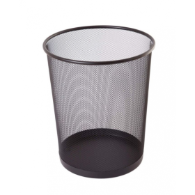 photo-Corbeille à papier - Poubelle de bureau - Noir - Métal - 34x24cm - Grand modèle