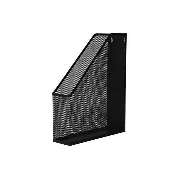 photo-Porte-revues - Porte-documents - Noir - Métal - Pour le bureau - L 31,6 x P 7,3 x H 25 cm