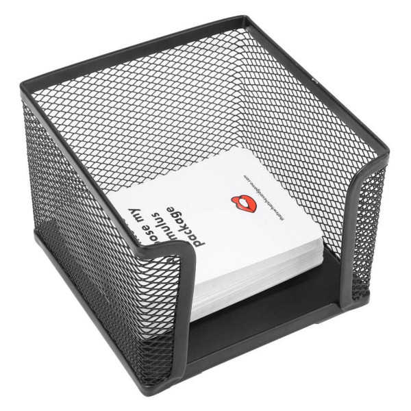 photo-Support pour bloc-notes et post-it - Métal - Noir - Pour le bureau - 10,5x10,5x8cm