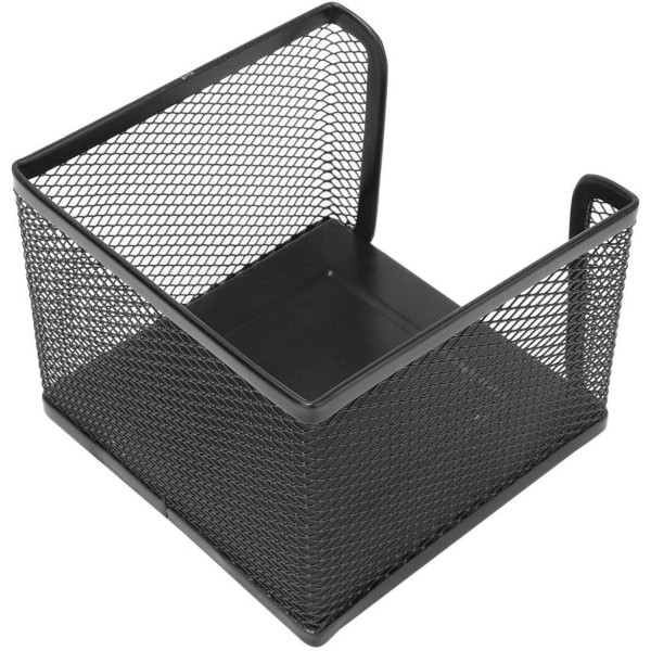 Support pour bloc-notes - Métal - Noir - Pour le bureau - 10,5x10,5x8cm