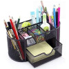 Organiseur de bureau - 9 compartiments - Métal - Noir - Pour le bureau