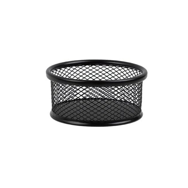 photo-Petit pot - Rond - Accessoire de bureau - Métal - Noir - Pour le bureau - 9x4cm