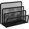 photo-Trieur de courrier - Porte-lettres - 4 compartiments - Métal - Noir - Pour le bureau