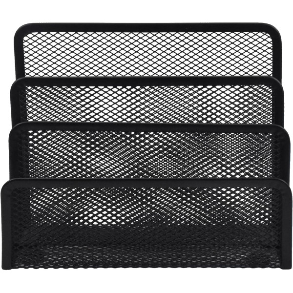 Trieur de courrier - Porte-lettres - 4 compartiments - Métal - Noir - Pour le bureau