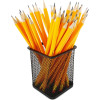Pot à crayons - Carré - Métal - Noir - Pour le bureau et la maison - 8x10cm
